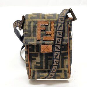 Authentic Fendi Brown Nylon Shoulder Bag mn480-121325